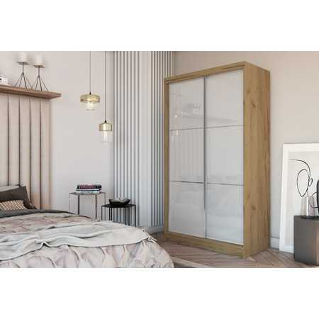 Kvalitní Šatní Skříň Viviana 120 cm Dub artisan/bílá Furniture